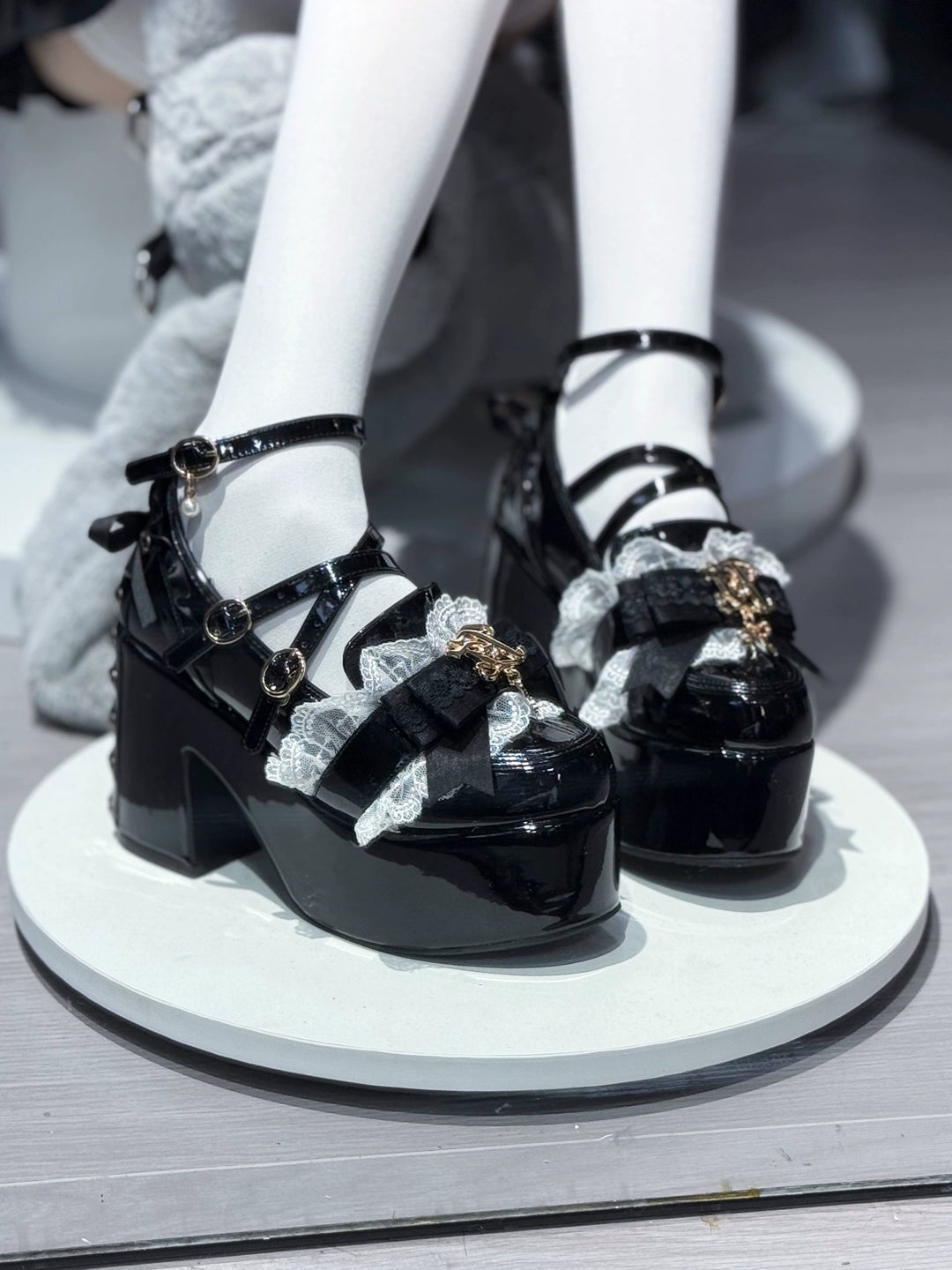 Jirai Kei High Platform Shoes, High + Mid Heel Options 43617:781138