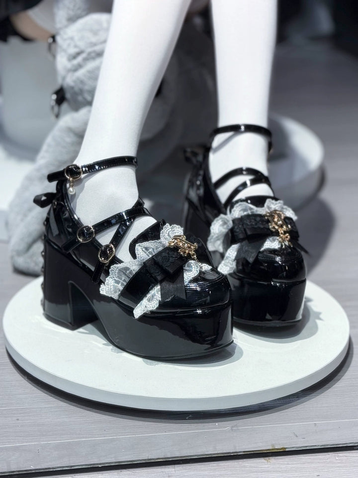 Jirai Kei High Platform Shoes, High + Mid Heel Options 43617:781138