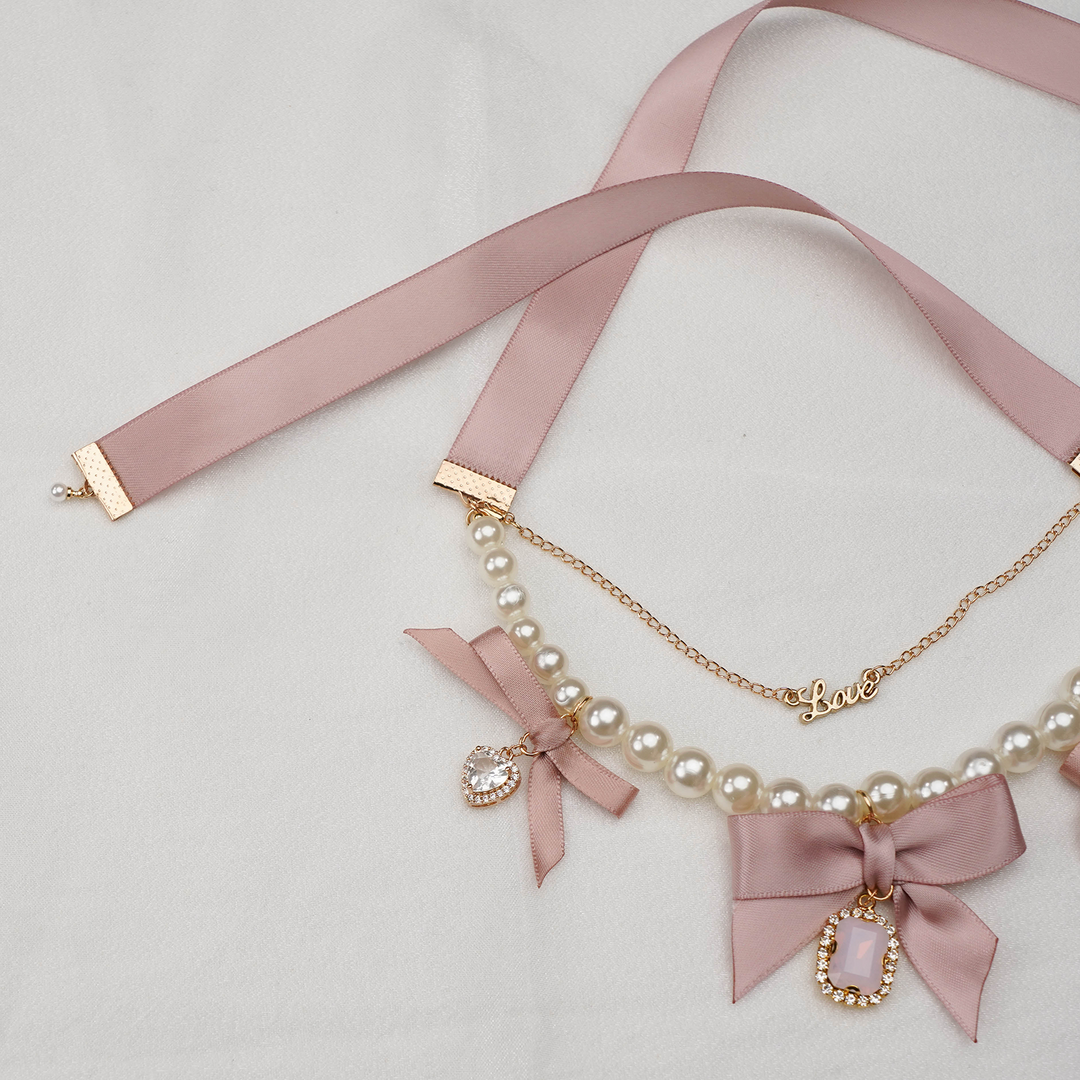 Jirai Kei Pearl Ribbon Lightning Kawaii Choker 21568:311434