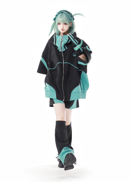 Jirai Kei Outfit Set Short Sleeve Sports Clothing Set 36794:546150