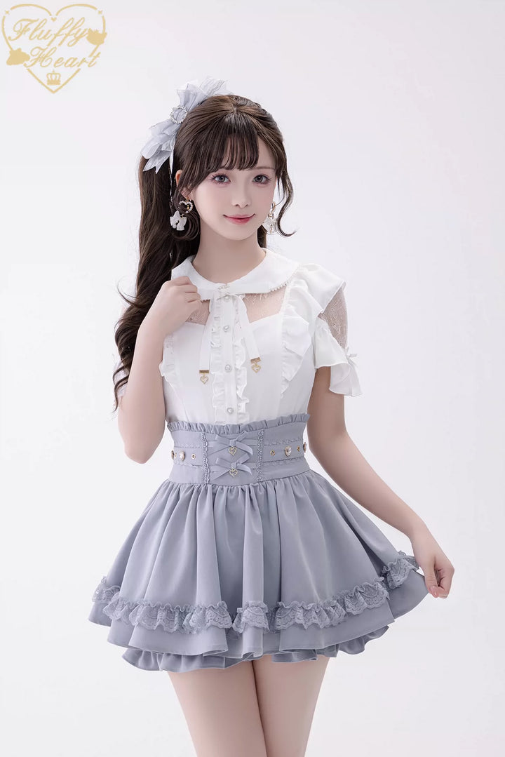 Jirai Kei High Waist Skirt, Built-in Safety Shorts 45720:860295