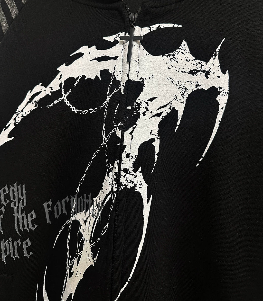 Subculture Hooded Scythe Print Coat, Side Pocket 45269:844155