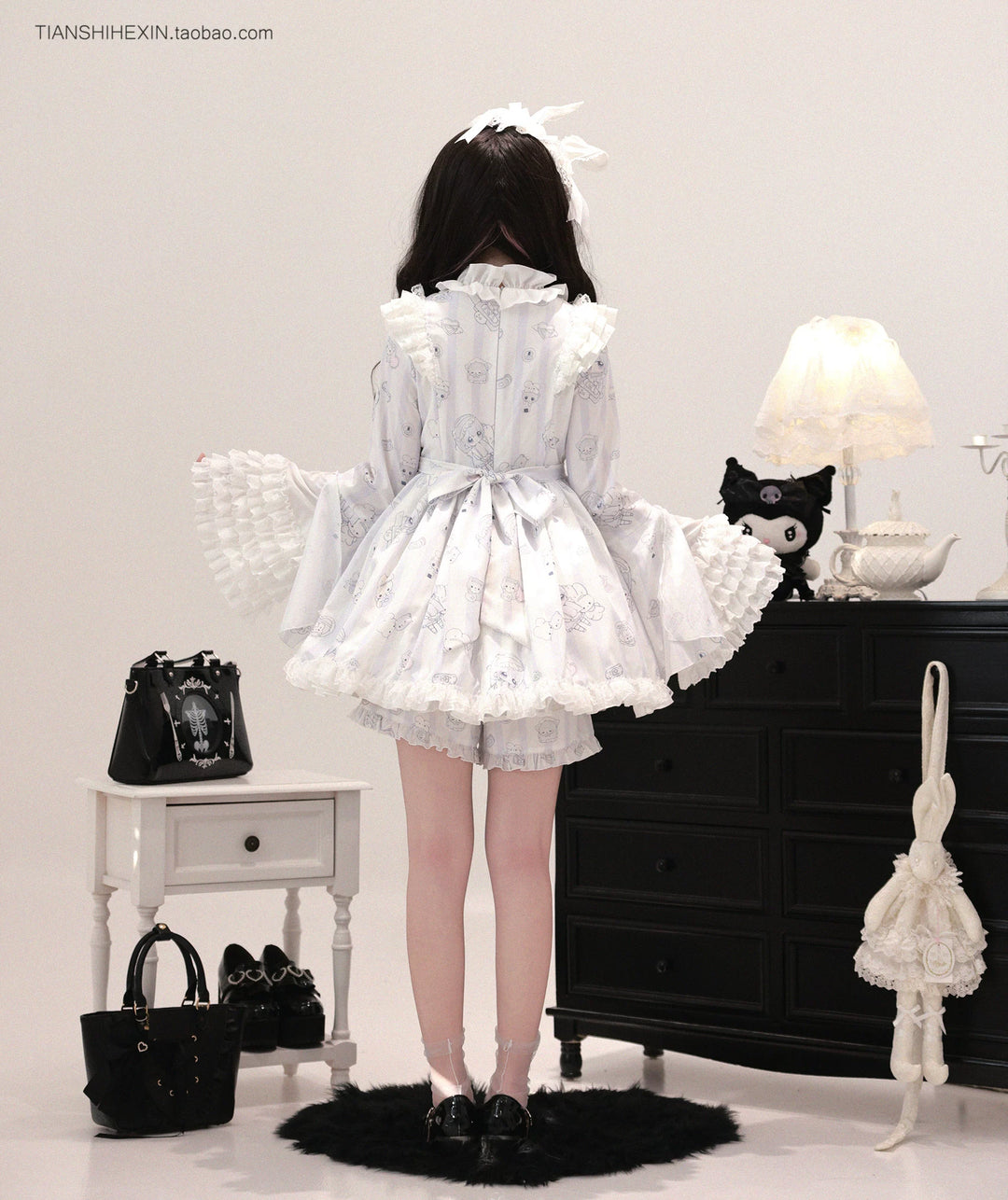 Maid-Inspired Dress Outfit, Detachable Apron 44427:807866