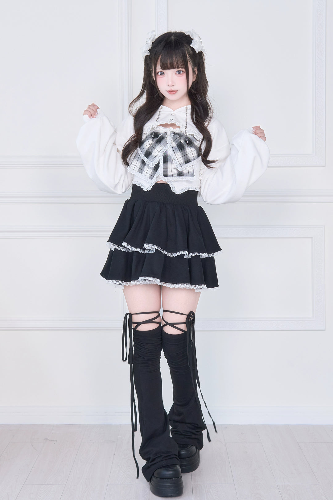 Jirai Kei Hooded Bolero, Camisole With Large Bow 44118:796665