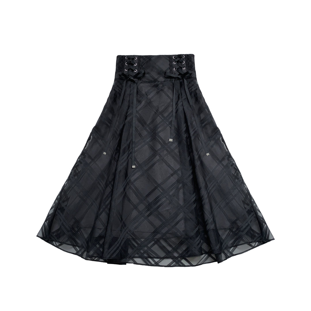 Black Long Jirai Kei Skirt With Elegant Purple Cape Blouse (L M S XL) 43111:766082