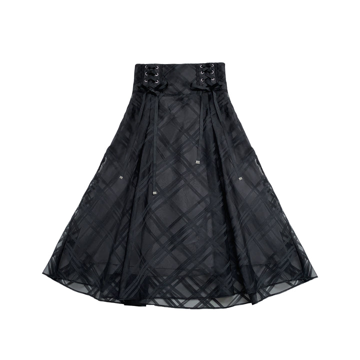 Black Long Jirai Kei Skirt With Elegant Purple Cape Blouse (L M S XL) 43111:766082