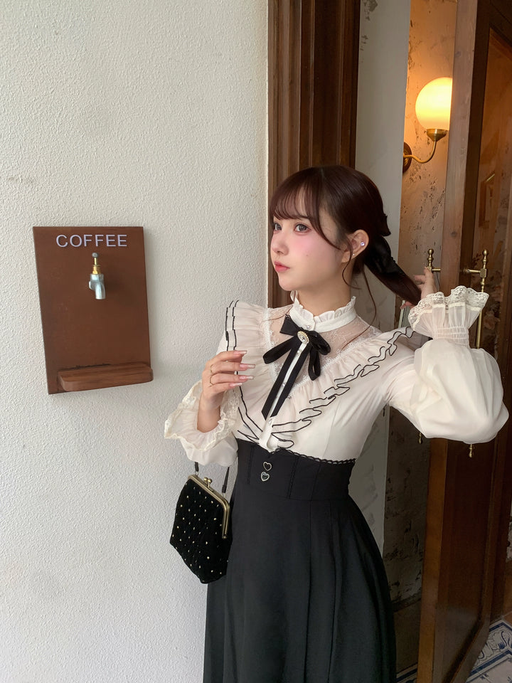 Mid-Calf Length Seiso Kei Fake Two Piece Dress 43882:789486