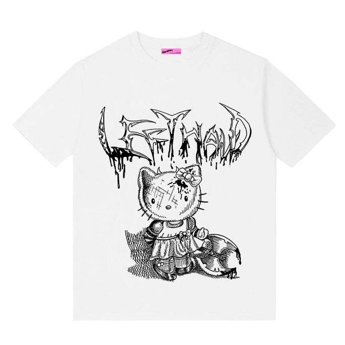 Spice Girls T-shirt Cool Cartoon Print Short Sleeve Top (L M S / White) 37704:577620