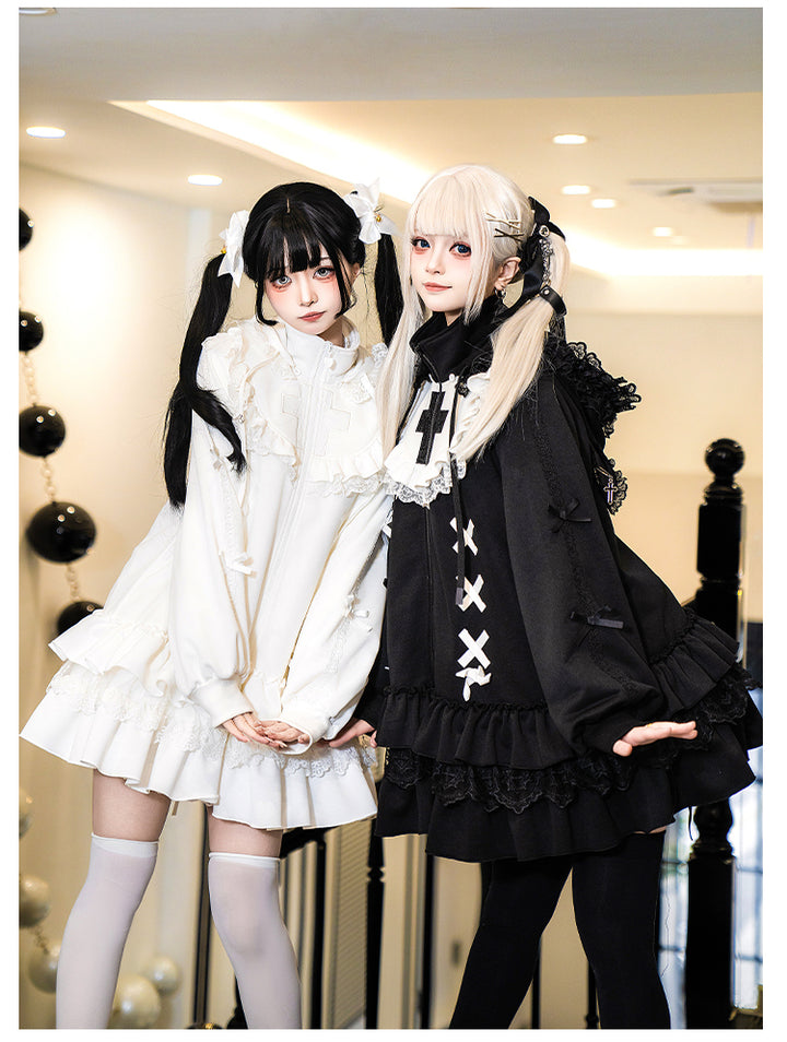 Jirai Kei Hoodie Jacket with Detachable Animal Ears & Doll Bag 42491:742006