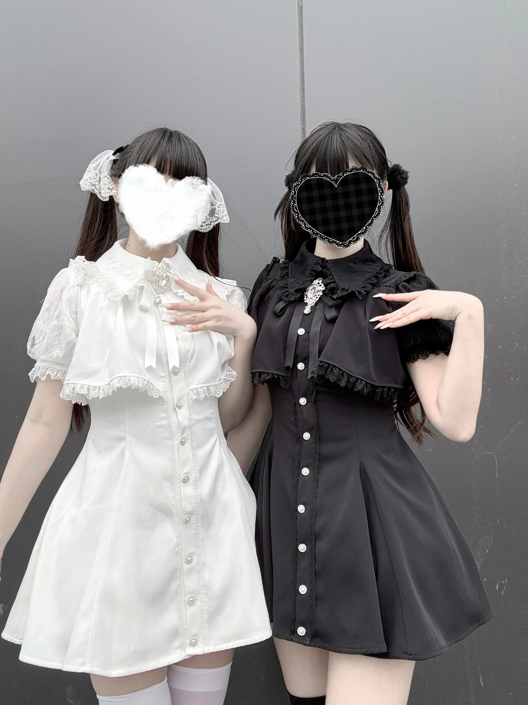 Layered Jirai Kei Dress, Detachable Rhinestone Bow 45196:841328