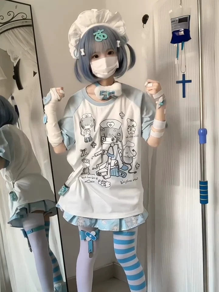 Summer Tenshi Kaiwai T-shirt, Front Nurse Print 45472:850136
