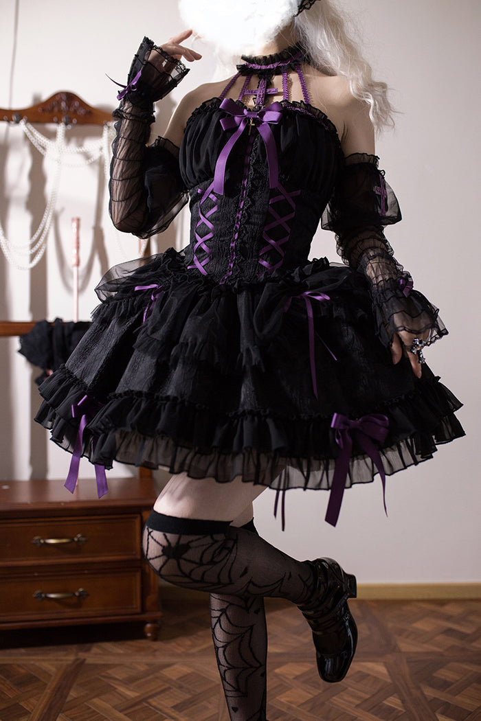 Gothic Lolita Dress Cross-Hime Halterneck Lolita Jumper Dress 35062:478517