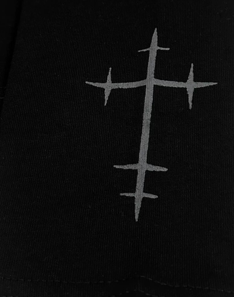 Unisex Gothic Polo Long Sleeve Tee, Red Cross 46068:875073