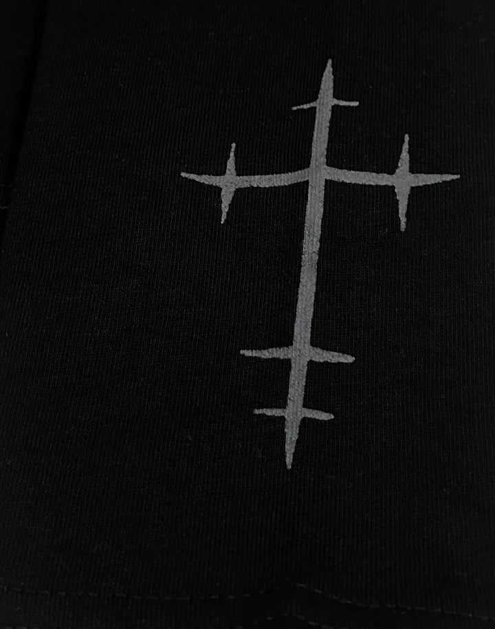 Unisex Gothic Polo Long Sleeve Tee, Red Cross 46068:875073