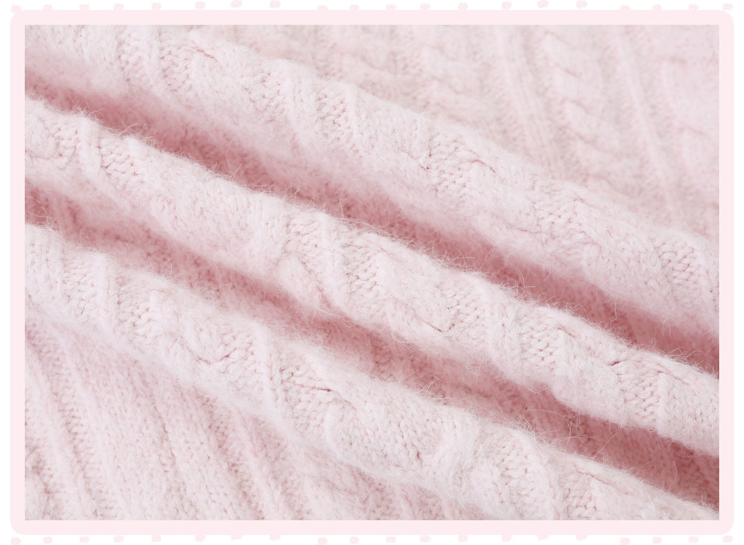 Pink Long Hooded Coat, Off Shoulder Sweater Outfit 44081:794988