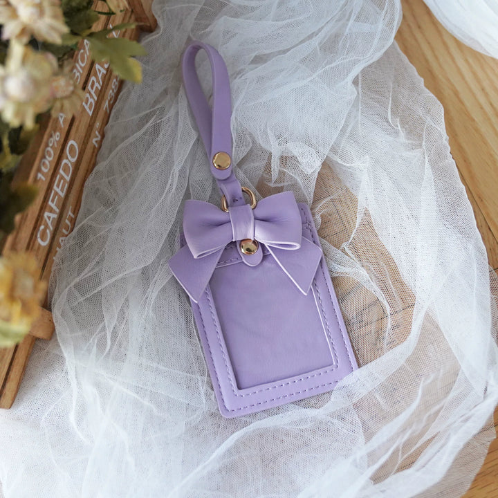 Multicolor Kawaii PU Card Case, Bow Accent 45592:853862
