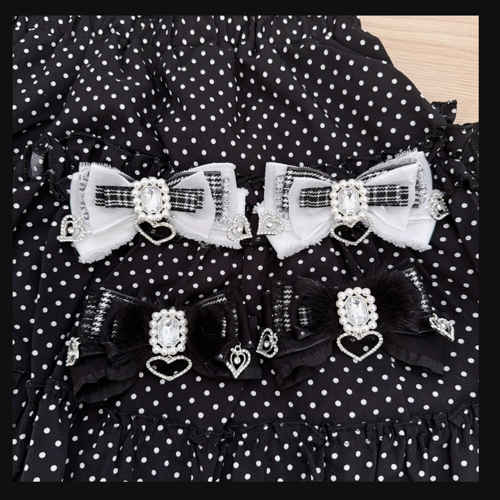 Jirai Kei Houndstooth Style or Fluffy Plush Hair Clips 45567:854717