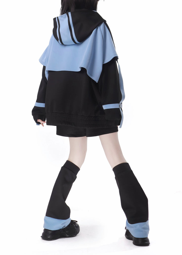 Tenshi Kaiwai Outfit Sets Sportswear Coat Blue Black Jacket 34496:465542