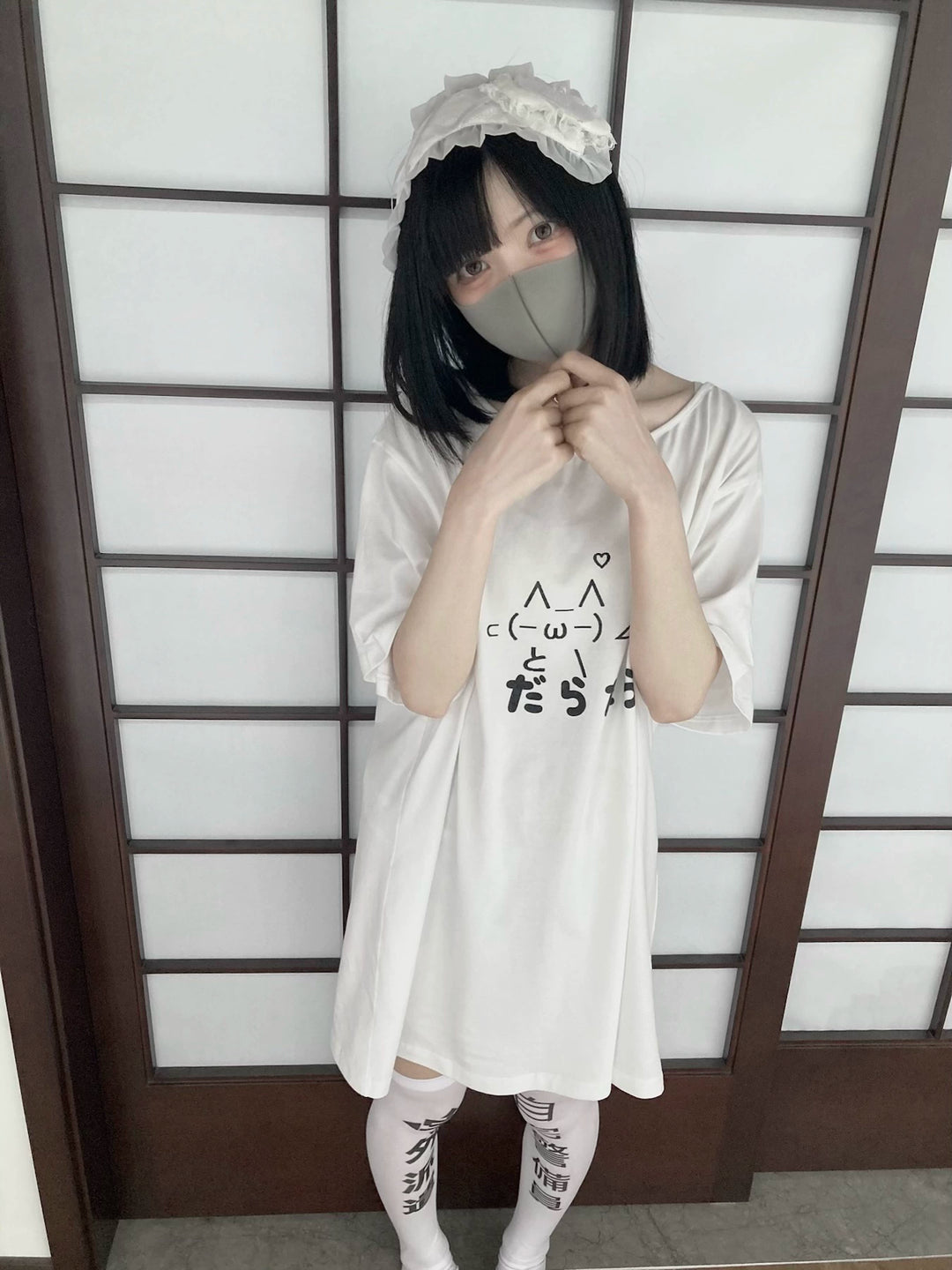 Kawaii T-shirt Emoticon Print Cotton T-shirt 37654:606490