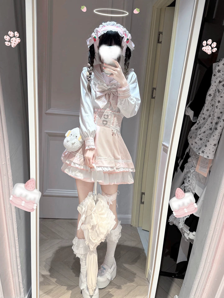 Ryousangata Sailor Collar Blouse, High-Waist Skirt 44752:821889