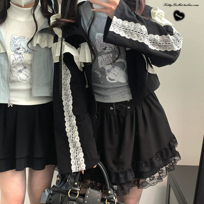 Jirai Kei Skirt Double Layer Puff Skirt with Bow 36770:534672