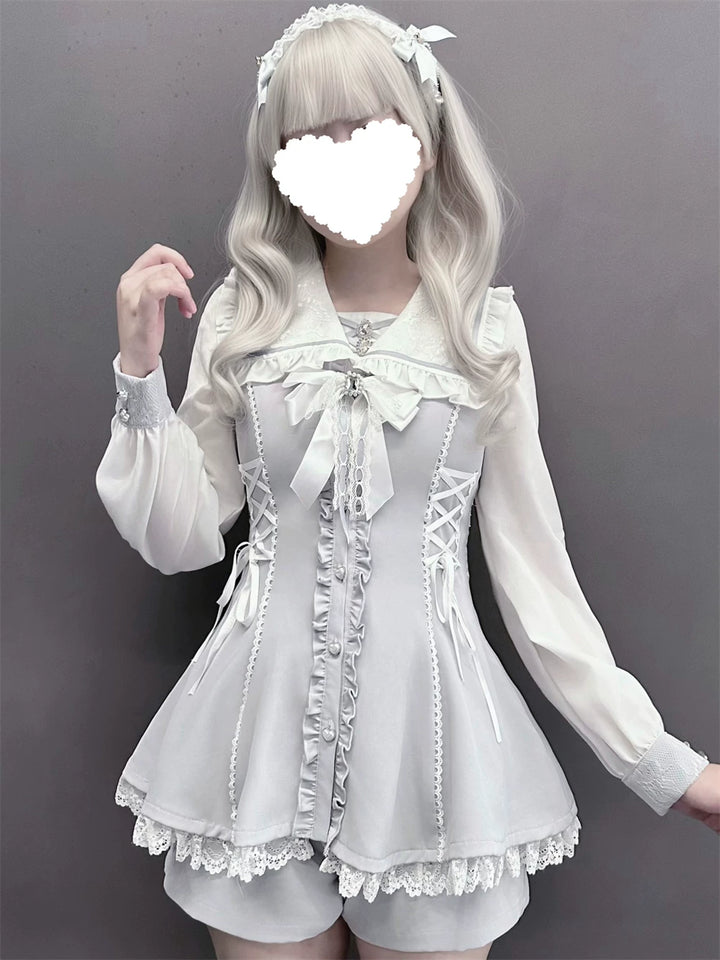Ryousangata Long Sleeve Dress Set, Sailor Collar 45582:862399