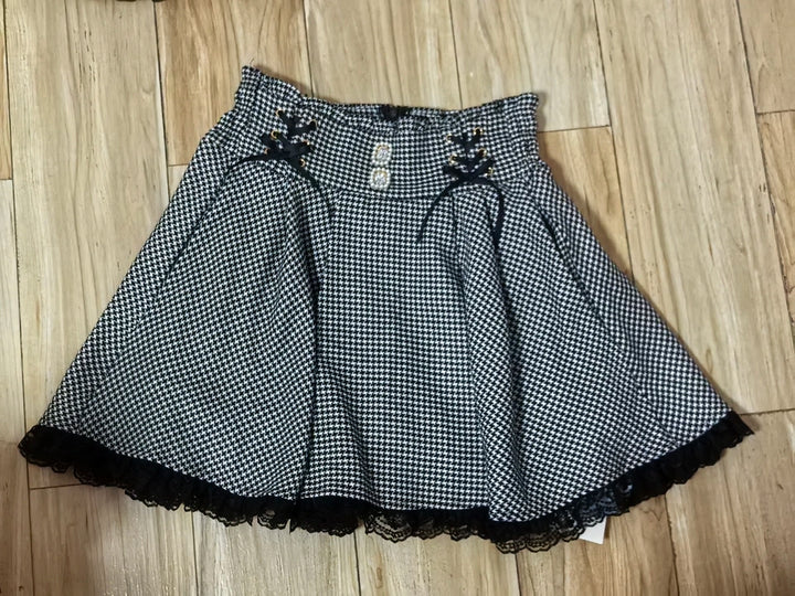 Jirai Kei Skirt Ryousangata Plaid Skirt Lace Suspender Skirt 41690:724604