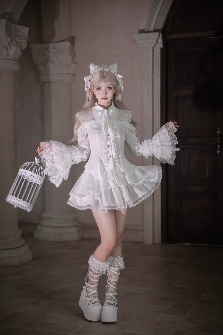Subculture Hime Sleeve Blouse, Lace Skirt Set 45625:858404