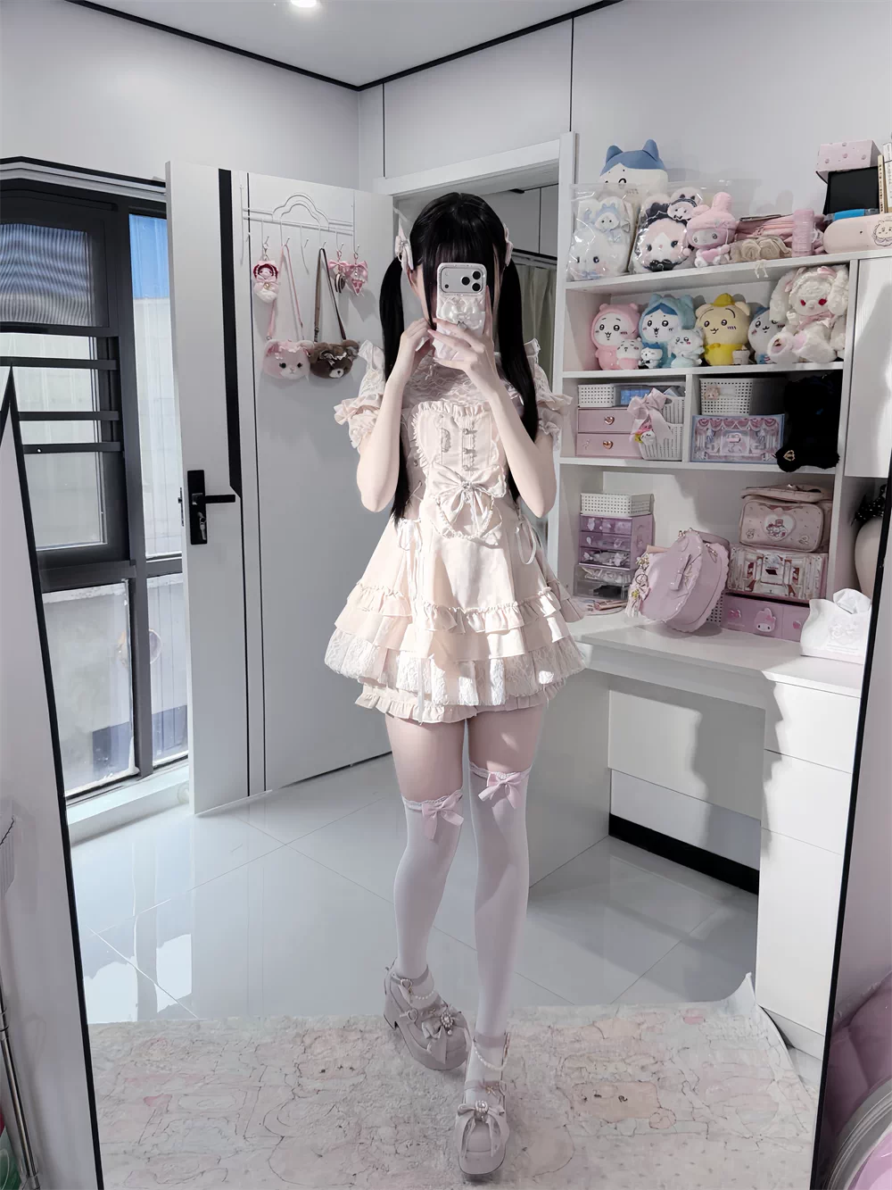 Ryousangata Dress and Shorts Set, Heart & Lace 45812:862960