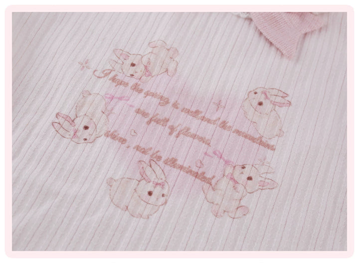 Pink Ryousangata Dress, Detachable Bunny Ear Hood 44747:829412