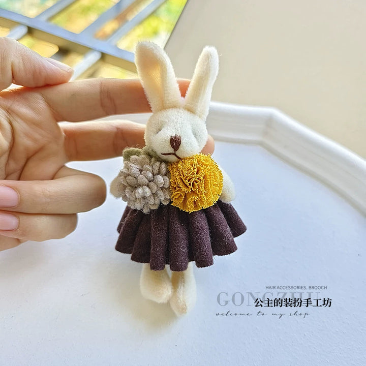 Mori Kei Brooch Cute Doll Brooch Plush Bunny Pin For Bags 36430:647088