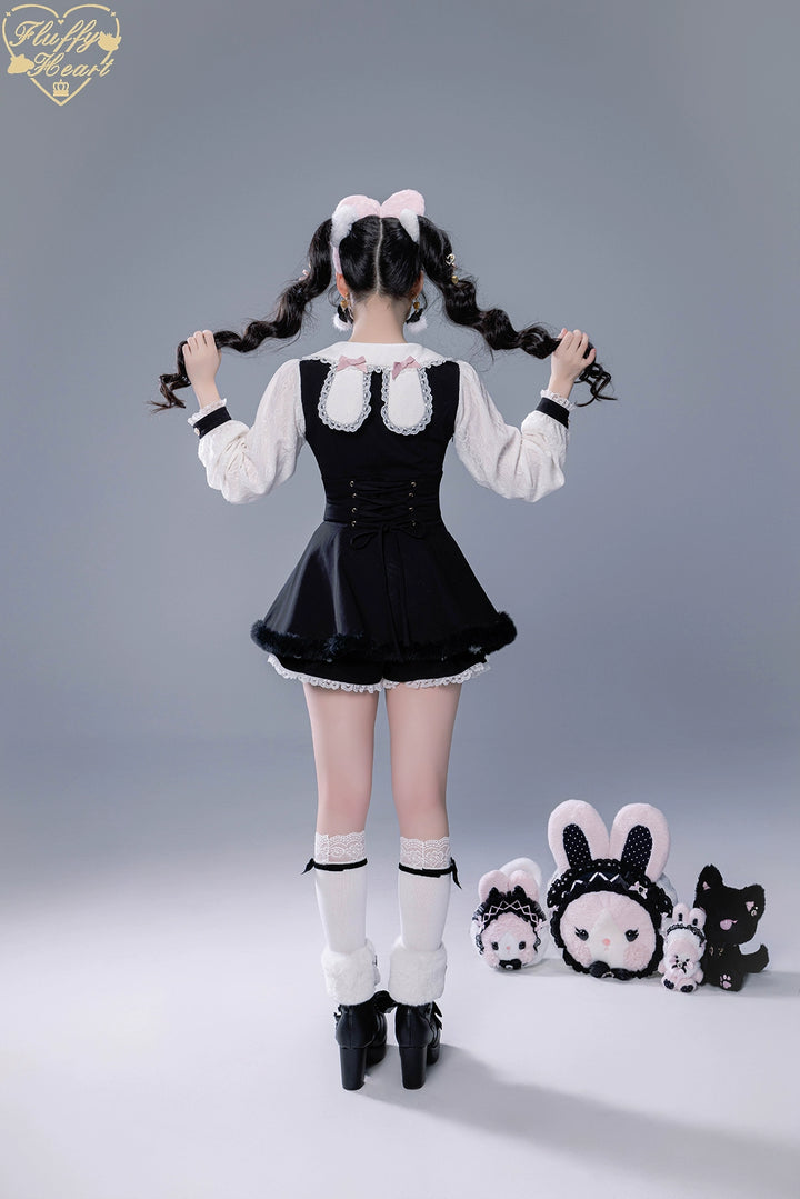 IP Collab Jirai Kei Dress Set, Detachable Fluffy Cape 44146:798051