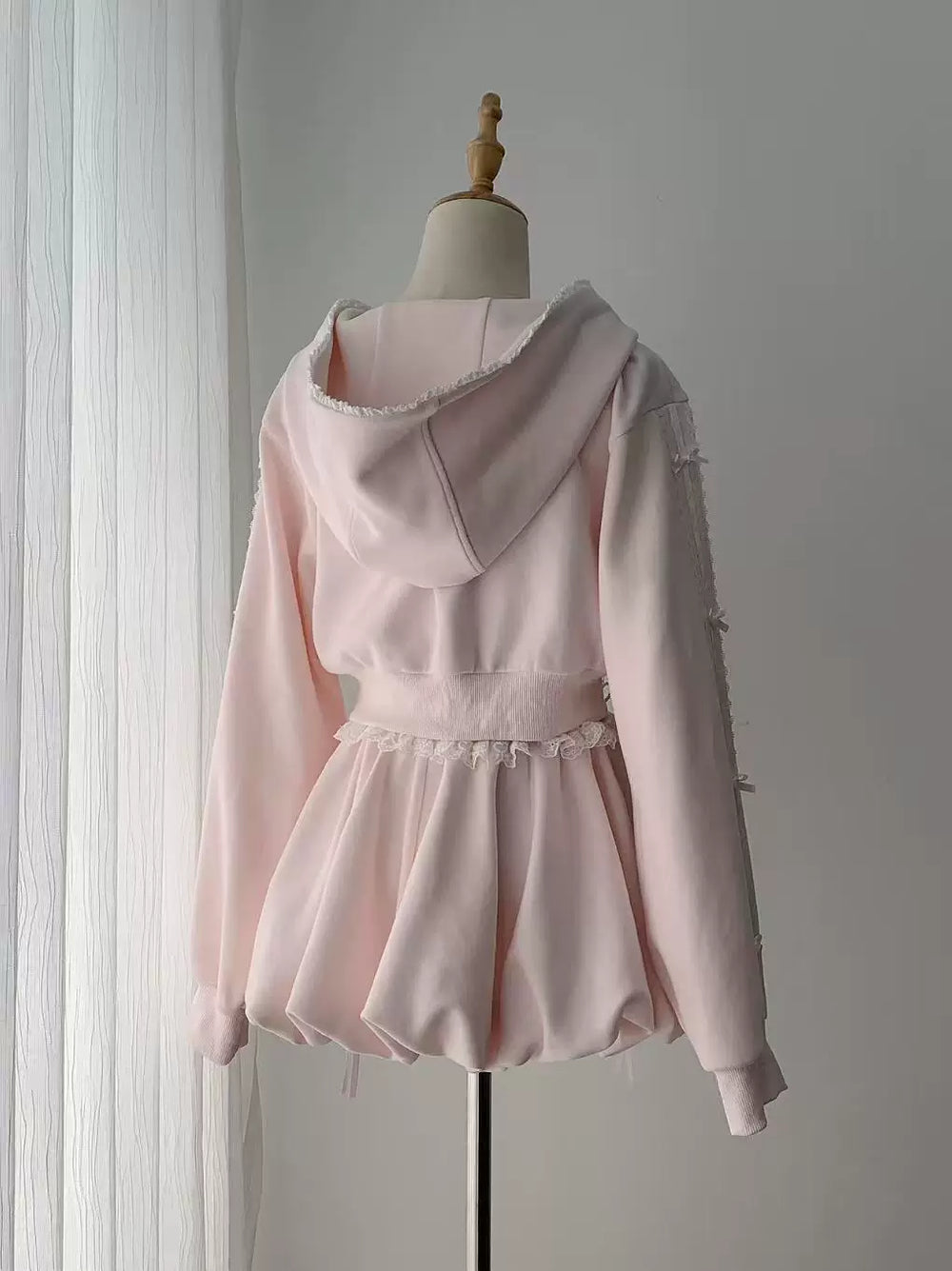 Pink Ryousangata Jacket & Skirt Set, Lace and Ribbon (L M S) 46112:875221