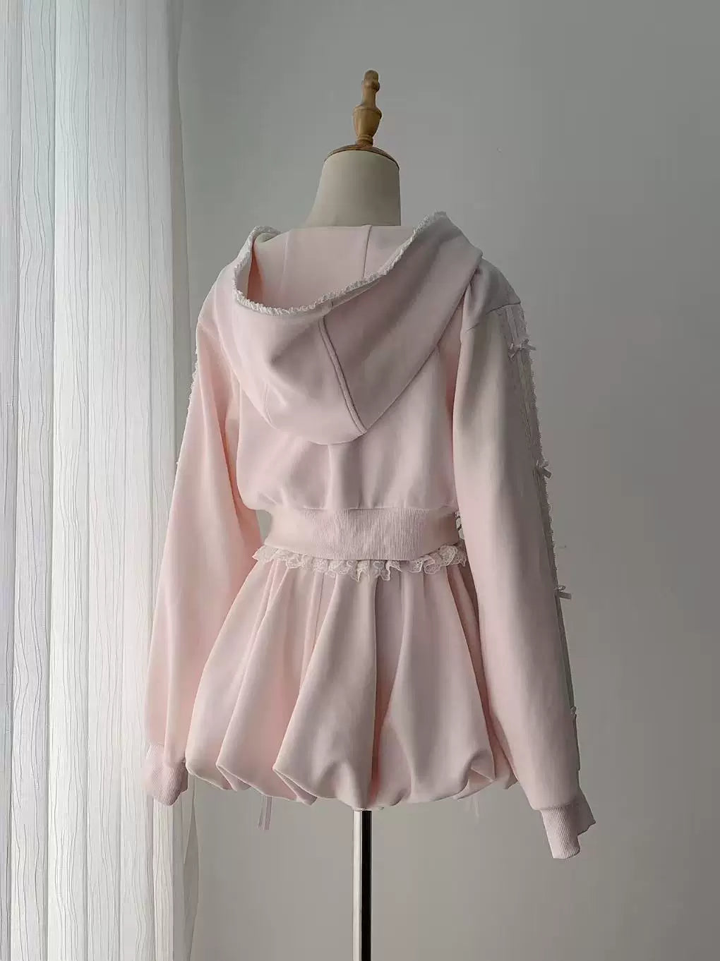 Pink Ryousangata Jacket & Skirt Set, Lace and Ribbon (L M S) 46112:875221