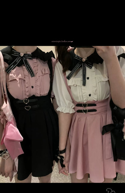 Jirai Kei Overall Dress Salopette Heart Buckle Suspender Skirt 35386:526782