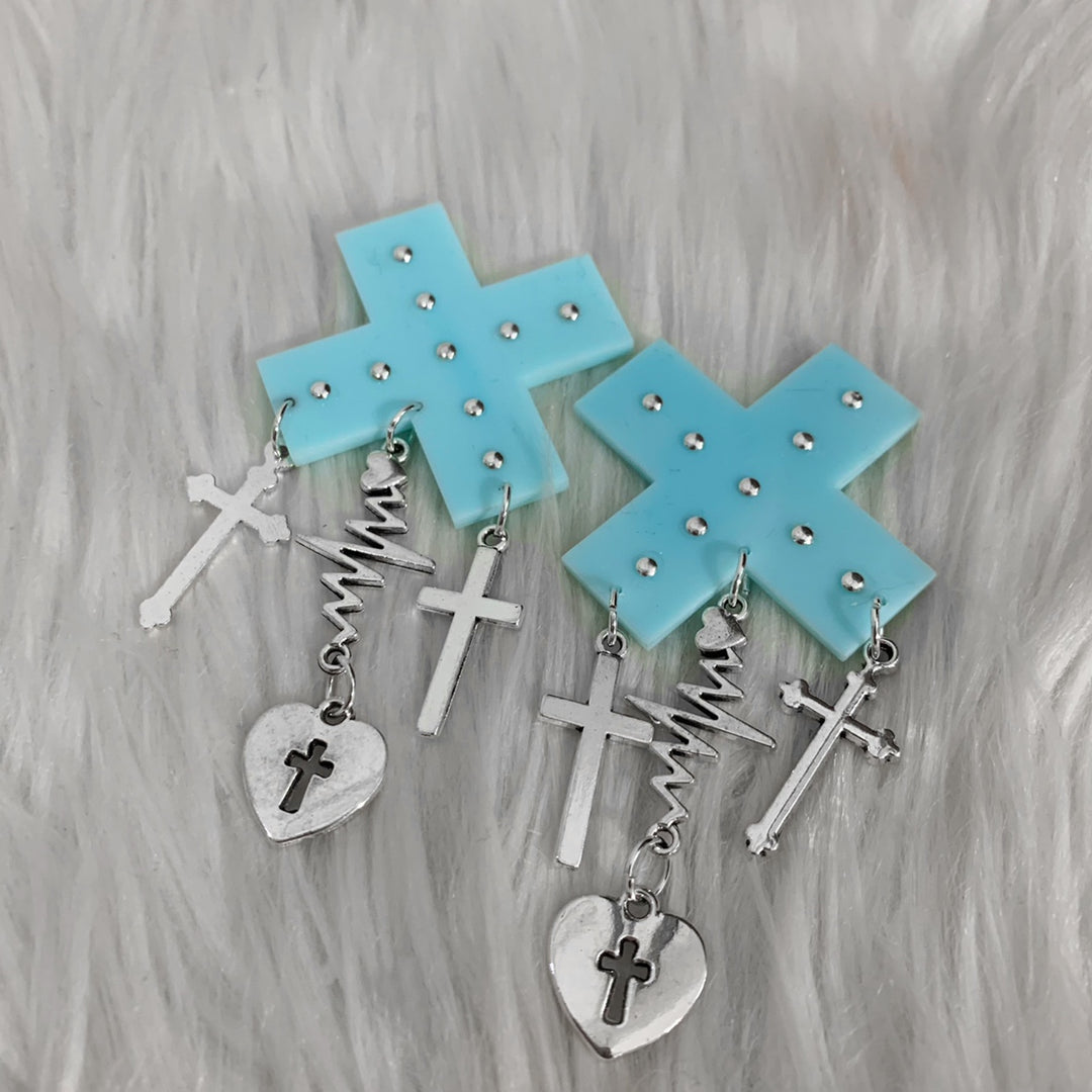 Jirai Kei Punk Hair Clips Subculture Cross Pendant Hair Clip 29272:357912 29272:357912