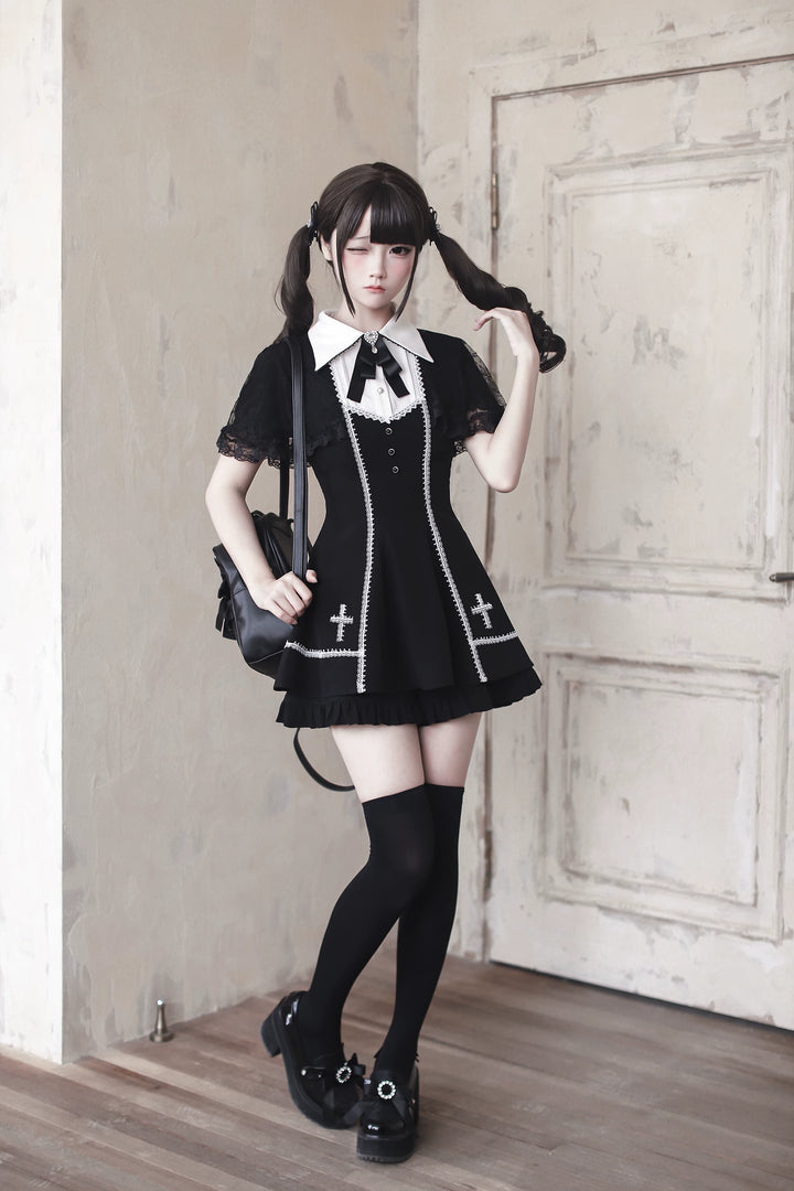 Jirai Kei Dress Set, Built-In Shawl 45104:834990