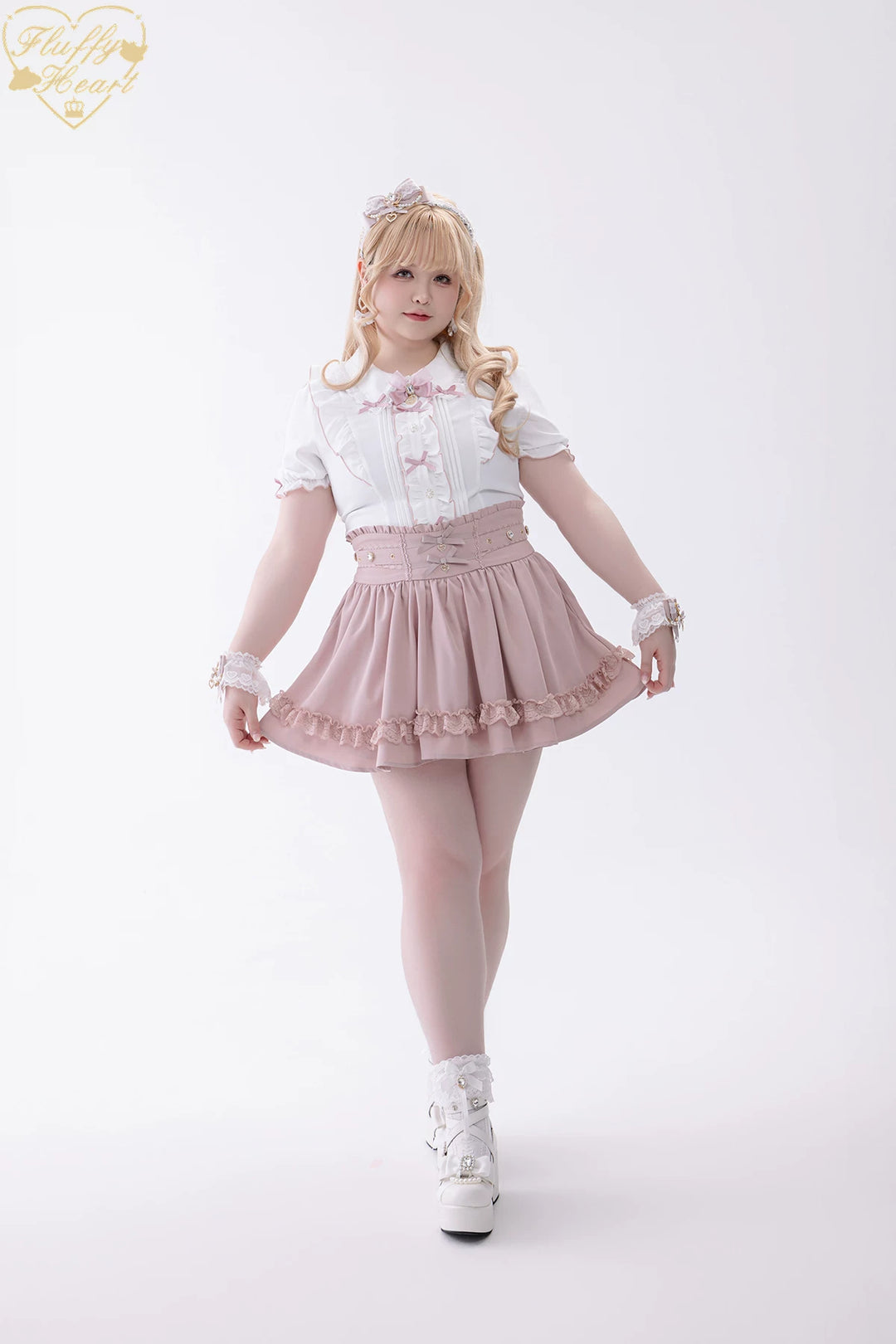 Jirai Kei High Waist Skirt, Built-in Safety Shorts 45720:860309