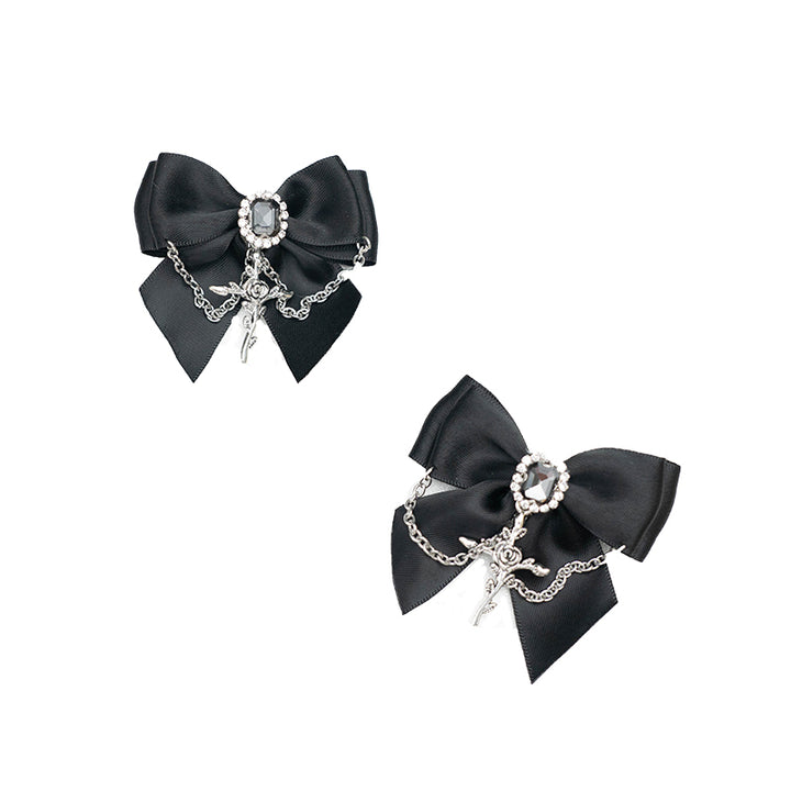 Jirai Kei Gothic Punk Black Cross Brooch Hair Clip Accessory 21608:311764