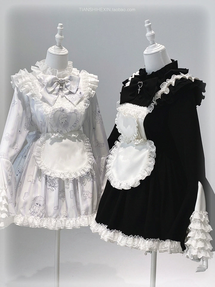Maid-Inspired Dress Outfit, Detachable Apron 44427:807820