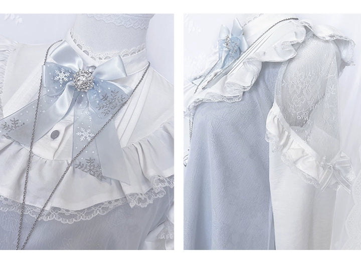 A-line Tenshi Kaiwai Dress, Lace Shoulder 43690:783181