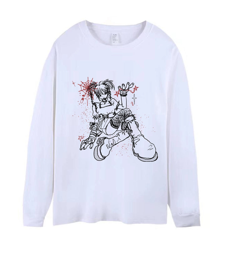 Yami Kawaii White Black Unisex Hoodie Oversize (2XL 3XL L M S XL) 29236:341360 (2XL 3XL L M S XL) 29236:341360