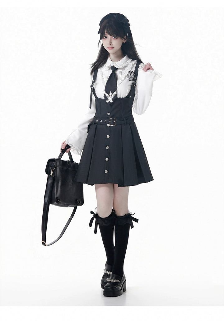 JK Uniform Striped Blazer, Blouse and Pleated Skirt 44171:800172