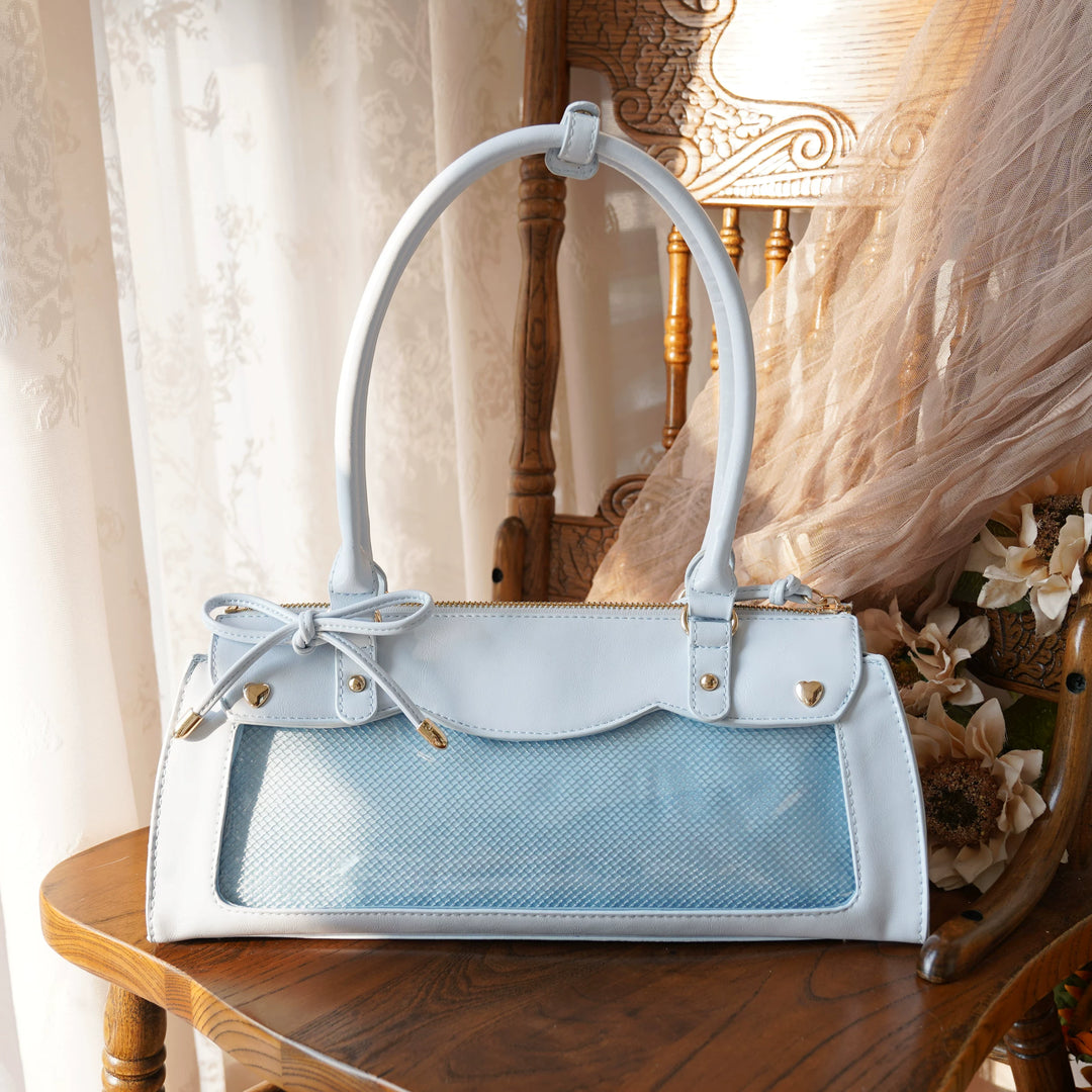 Vintage Baguette Itabag, Detachable Crossbody Shoulder Strap (Blue) 45413:848863