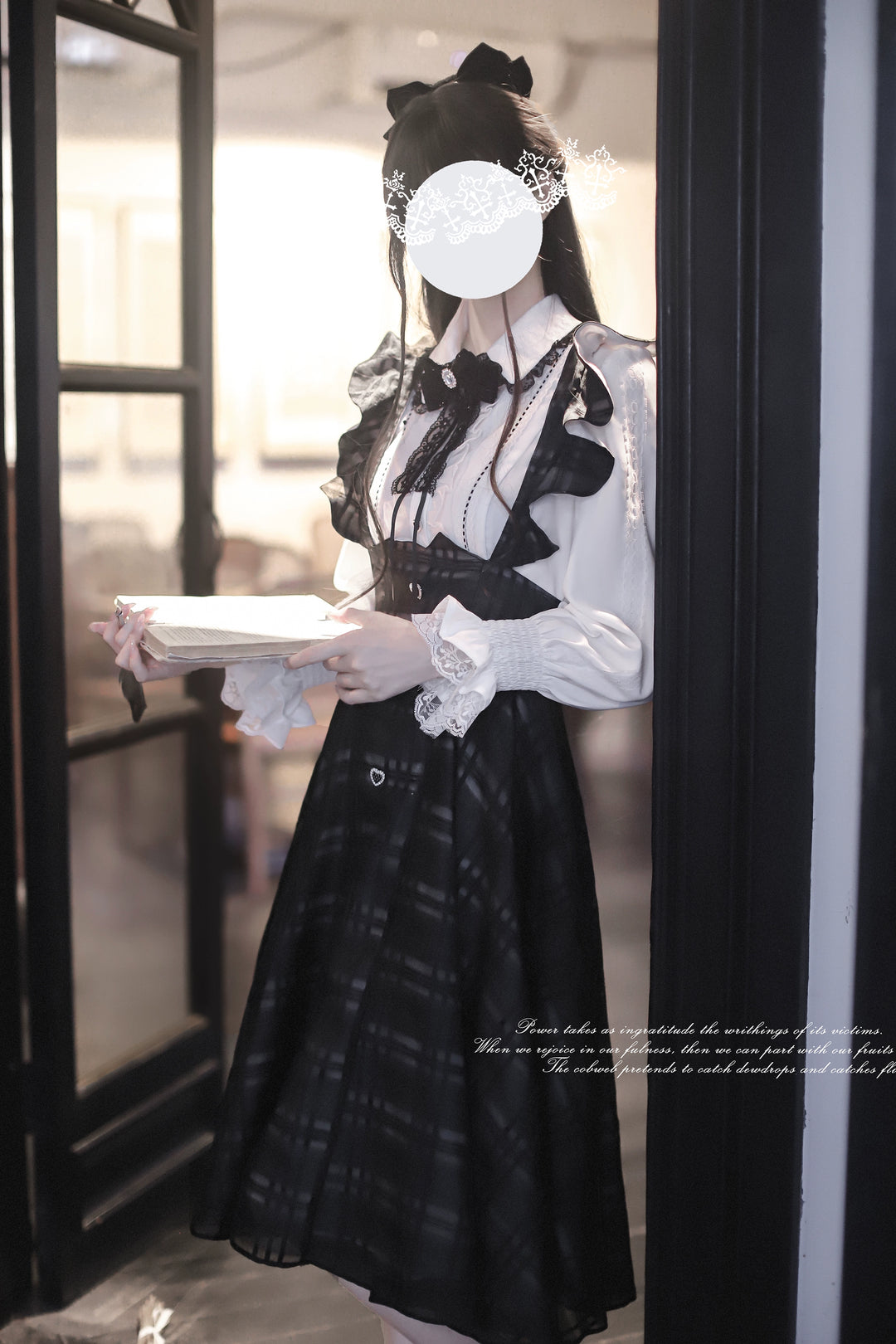 Two-piece Seiso Kei Suspender Skirt Outfit (L M S XL) 43883:789491