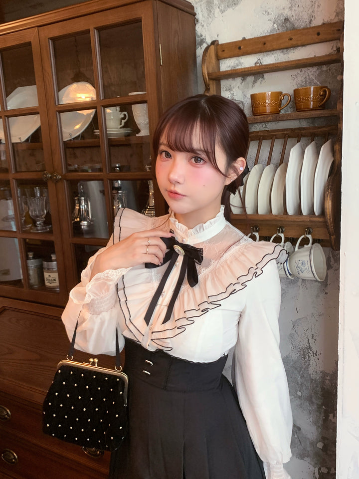 Mid-Calf Length Seiso Kei Fake Two Piece Dress 43882:789471
