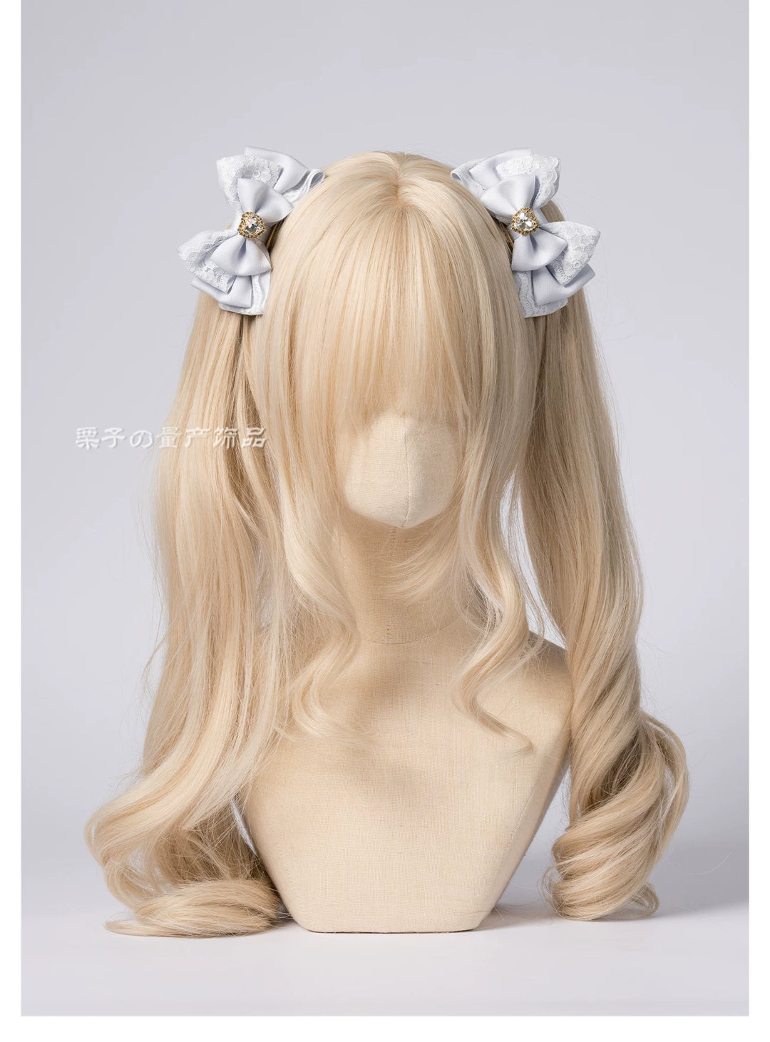 Jirai Kei Four-layer Bow Hair Clips, Heart Rhinestone 45777:861995