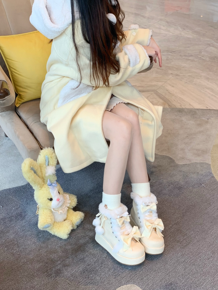 Sweet Lolita Shoes Kawaii Snow Boots Winter Platforms Shoes 41166:693652