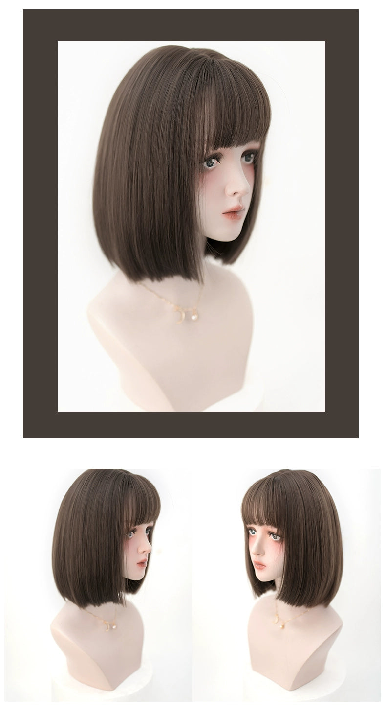 Lolita Short Bob Wig Natural Bangs Cute Wigs 35940:507738 35940:507738