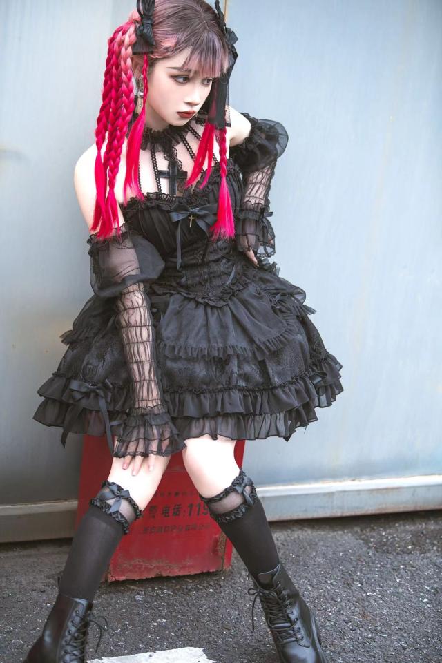 Gothic Lolita Dress Cross-Hime Halterneck Lolita Jumper Dress 35062:478539